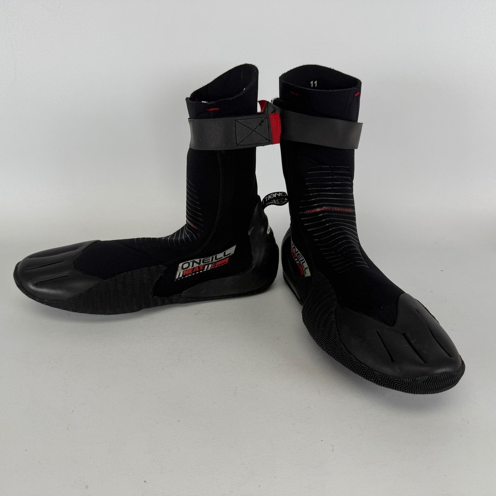 O'Neill Heat 3mm Round Toe Neoprene Wetsuit Boots Black Size 11 Style 3368